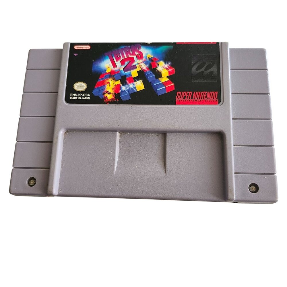Tetris 2 Super Nintendo SNES Game Cartridge Classic Puzzle Gaming Vintage 1994